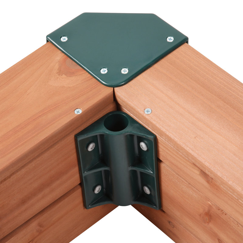 Gorilla Playsets Interlocking 3.62 ft. Square Sandbox with Cover and